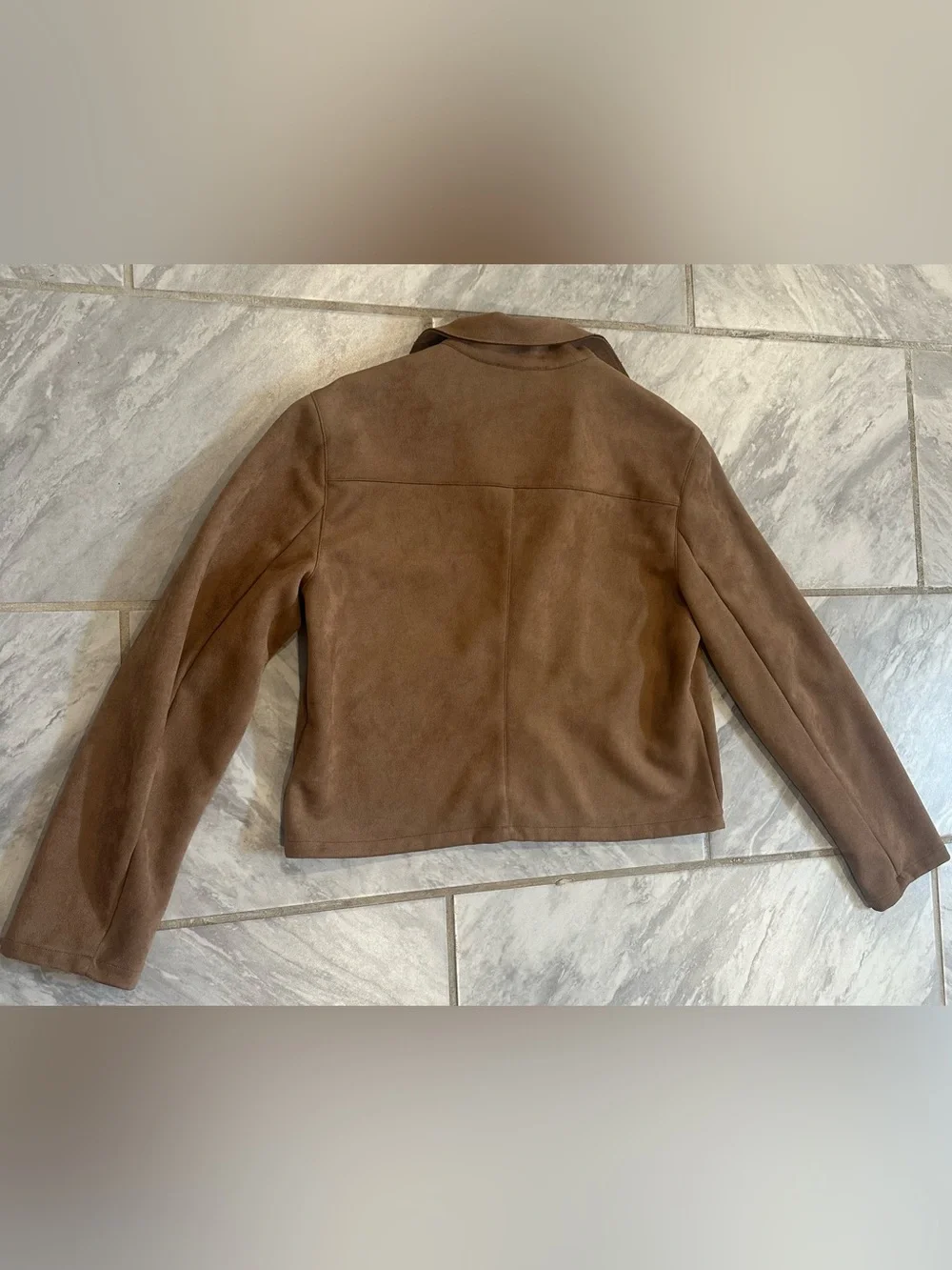 House Of Harlow 1960 Womens Brown Faux Suede Jacket Size M - Picture 2 of 8